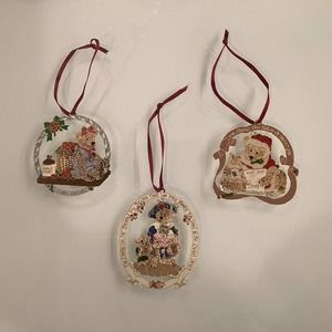 Christmas Set of 3 Danbury Mint “The Boyd’s Collection” Ornaments Preloved